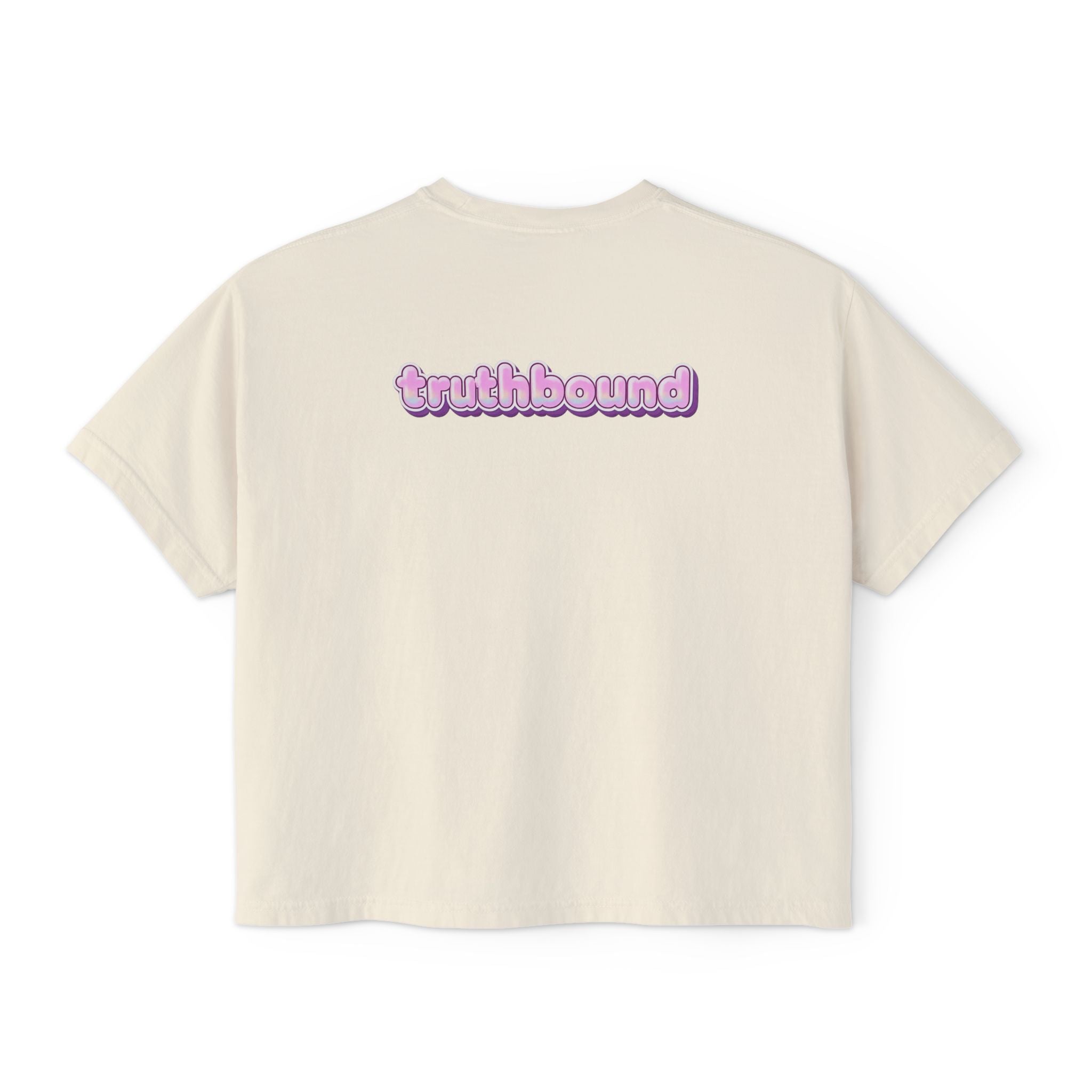 Truthbound Pastel Scales Boxy Crop Tee – Vintage Pigment Dyed Heavyweight Graphic T-Shirt