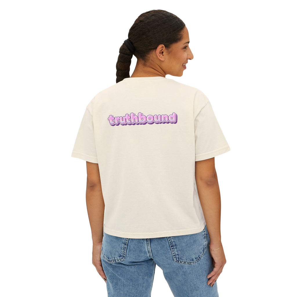 Truthbound Pastel Scales Boxy Crop Tee – Vintage Pigment Dyed Heavyweight Graphic T-Shirt