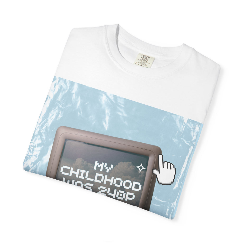 My Childhood Was 240P Graphic T-Shirt – Retro Tech Y2K Oversized Tee | Vintage Internet Aesthetic Shirt